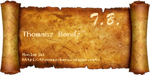 Thomasz Benő névjegykártya